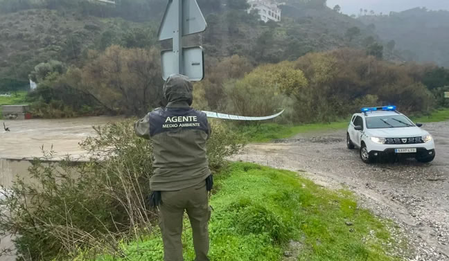 Agentes Medioambientales de Andalucía: fundamentales ante la borrasca Leonardo